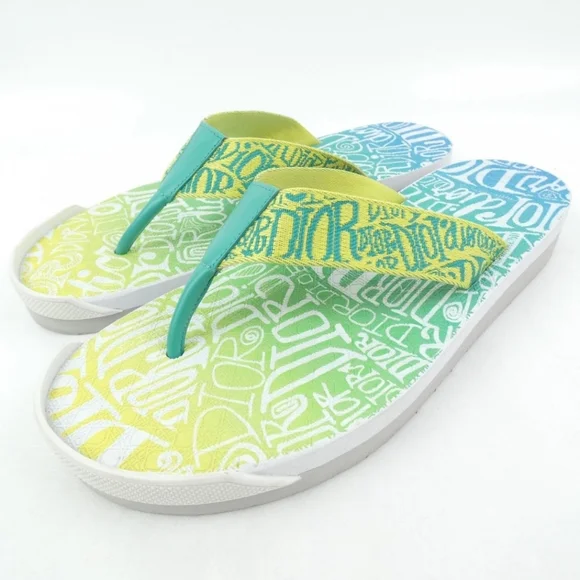 Dior script flip flops Dior Alias Thong Sandal Beige and Black Dior Oblique  main image 4
